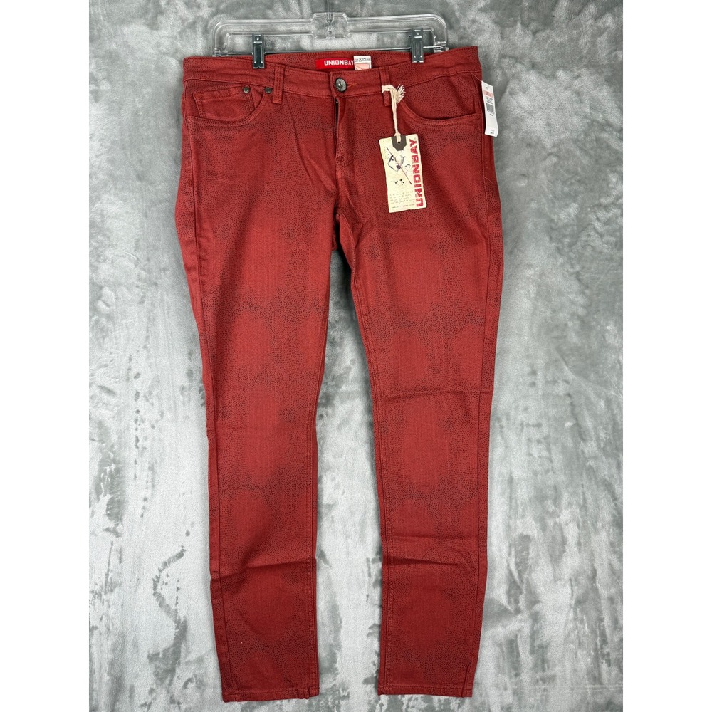 Unionbay Lucille Skinny Jeans Womens Size 13 Cayenne Pepper‎ Textured Stretch